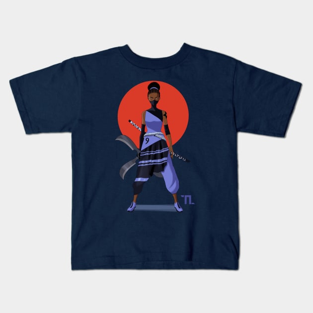 Afro-ninja n°9 Kids T-Shirt by Kurosan